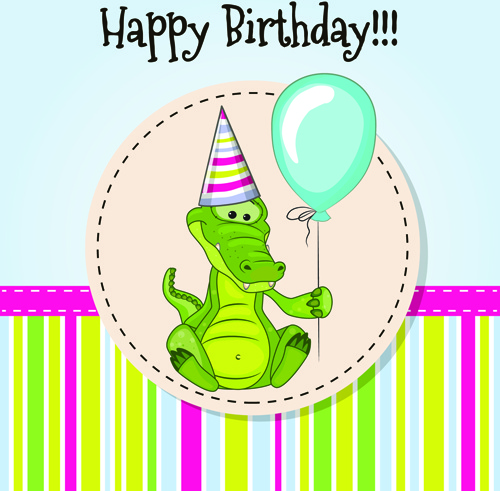 kartu ucapan selamat ulang tahun bayi vektor