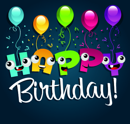 globos de feliz cumpleaños de la tarjeta de felicitación de vector