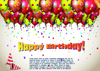 Feliz aniversário colorido fundo de balões