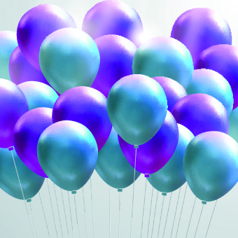 Selamat ulang tahun berwarna balon latar belakang