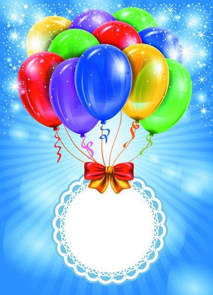 globos de feliz cumpleaños colorido conjunto de fondo