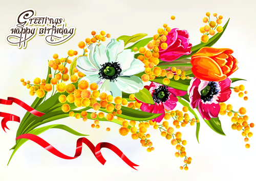 kartu ucapan selamat ulang tahun bunga