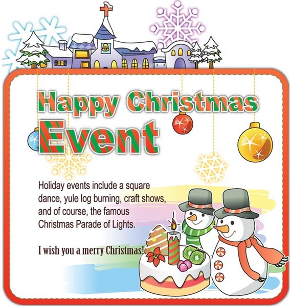 Happy Christmas Event Wish You Greeting Card Vector