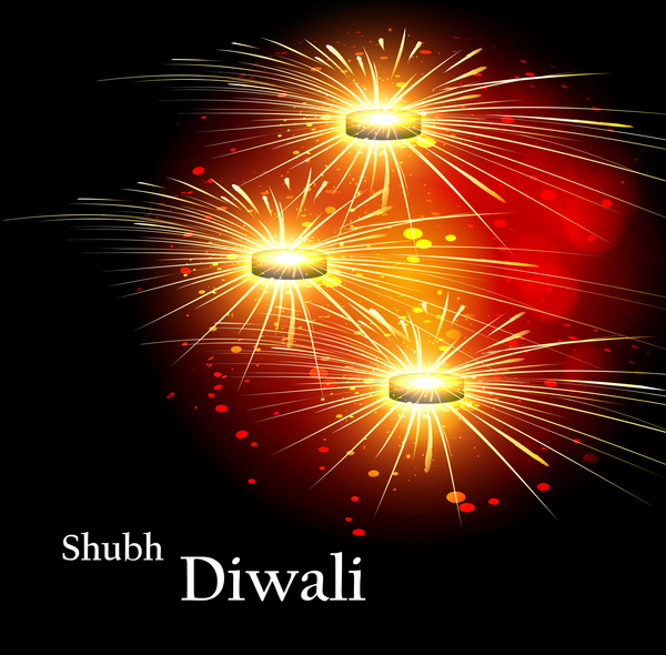 Happy diwali kỷ niệm đẹp Lễ hội đầy màu sắc nền vector