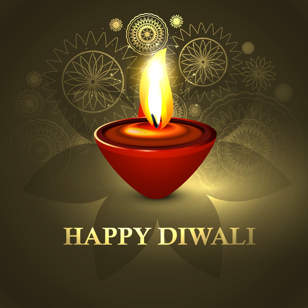 Happy diwali diya đẹp đầy màu sắc nền Lễ hội hindu minh hoạ