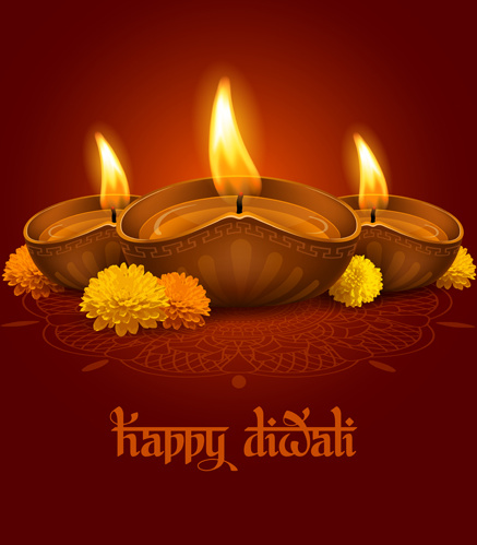 Happy Diwali ethnischen Stilen Hintergrund Vektoren