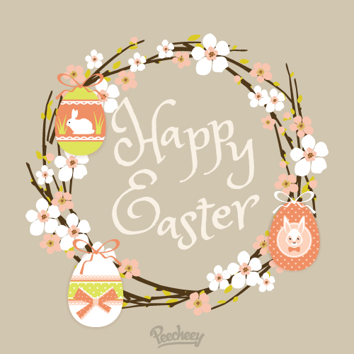 fundo de Páscoa feliz com flores e ovos