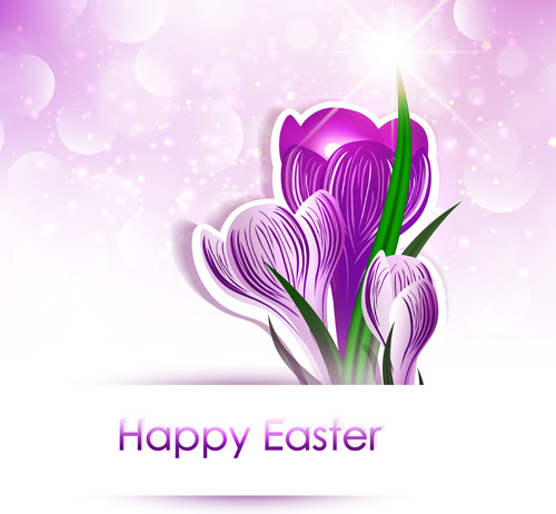 Happy Easter Blume glänzenden Hintergrund Vektor