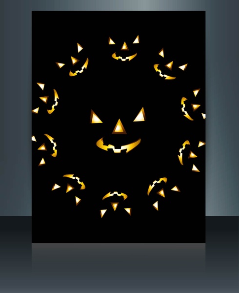 Ilustración de vector colorido de folleto de halloween feliz