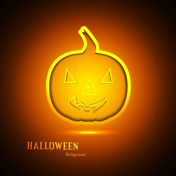 Happy Halloween Karte orangenen leuchtenden bunten Kürbis-Hintergrund