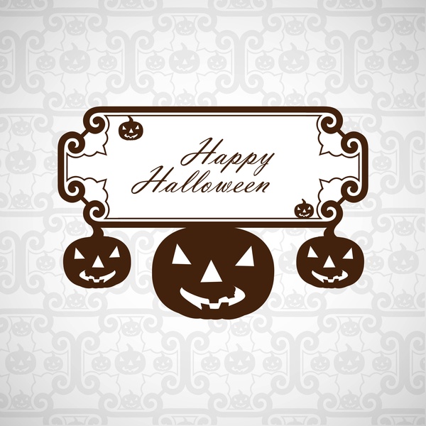 calabazas coloridas de feliz halloween tarjeta de felicitación del partido ilustración de fondo