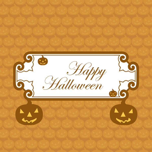 Happy halloween kartu ucapan berwarna-warni labu pihak vektor ilustrasi