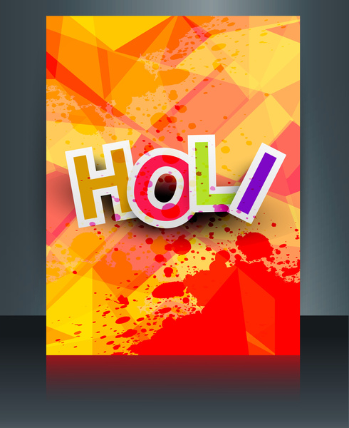 كتيب هولي سعيد قالب انعكاس بطاقة ملونة ناقلات المهرجان