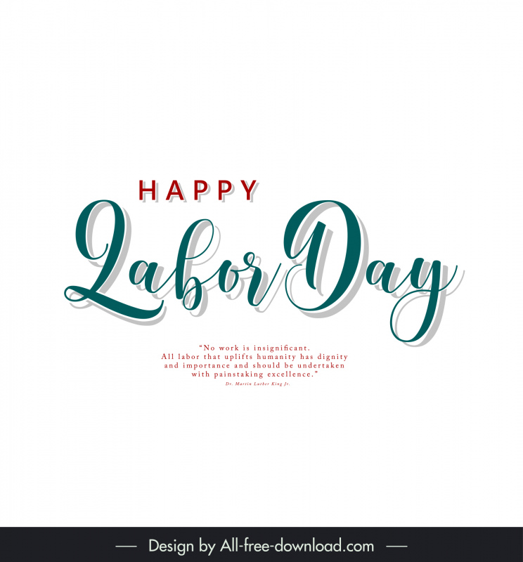 Happy Labor Day Zeichen Vorlage Kalligrafische Texte elegantes Design