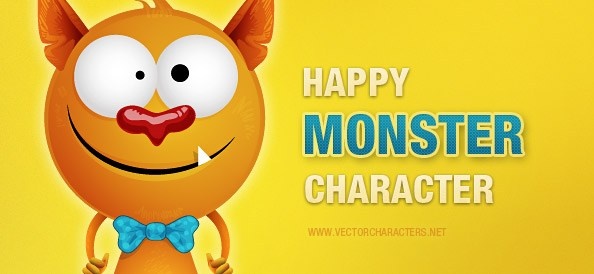 Happy Monster Vektor Charakter