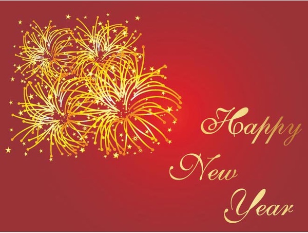 Happy New Year And Chirstmas Red Background Vector