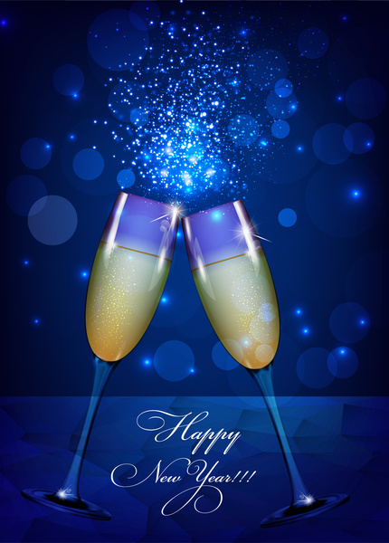 Happy New Year Wine Glass