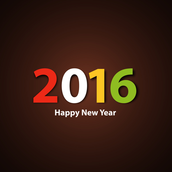 Frohes neues Jahr 2016 farbigen Hintergrund