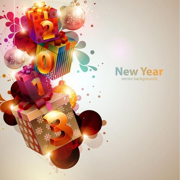 Happy New Year13 Card Vector Backgrounds