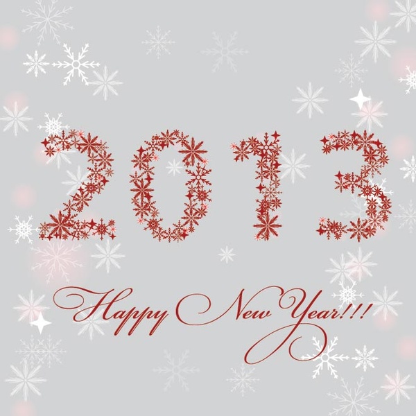 feliz nuevo year13 post tarjeta vector