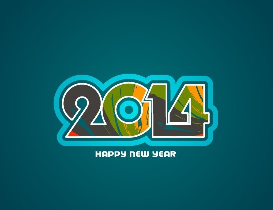 행복 한 새로운 year14 배경 크리에이 티브 디자인