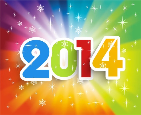 Glückliche neue year14 bunten Hintergrund Vektor-illustration