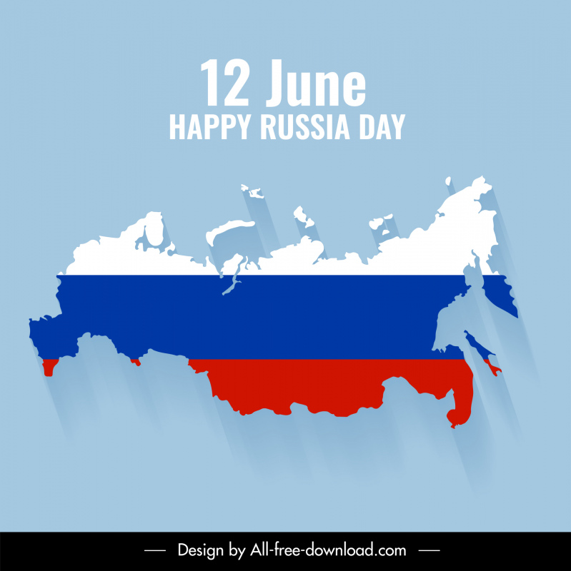 Joyeux jour de la Russie bannière élément plat décor plat mdern