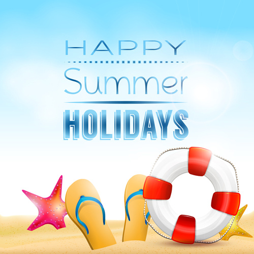 glückliche Sommer Urlaub Elemente Vektor-Hintergrund