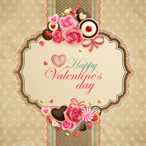 Happy Valentine Tageskarten entwerfen Elemente Vektor