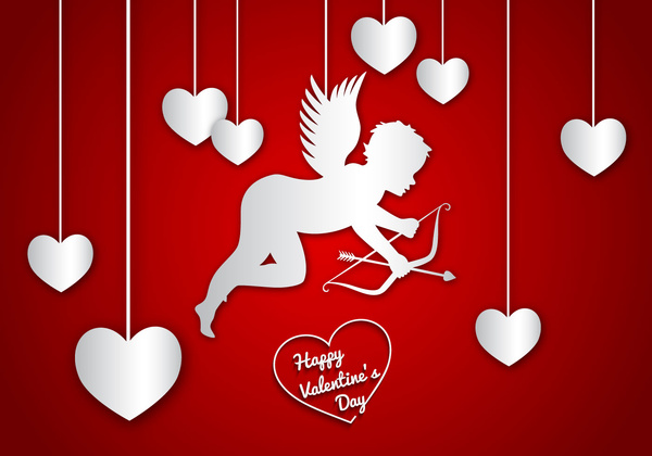 Fondo de Cupido de San Valentín feliz día