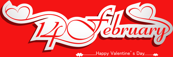 텍스트 디자인 카드 벡터 문자에 대 한 행복 한 발렌타인 마음