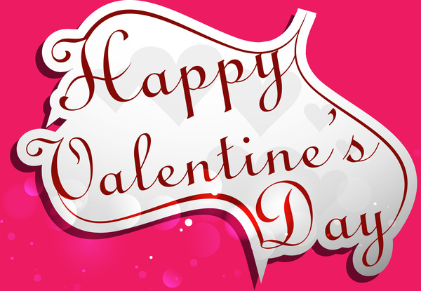 mutlu Sevgililer günü kalp metin tasarım kart vektör yazı için