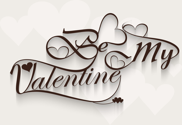 Feliz dia de San Valentin corazon para rotular texto tarjeta vector diseño