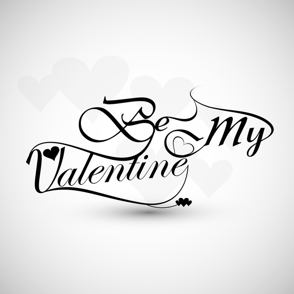 Feliz dia de San Valentin corazon para rotular texto tarjeta vector diseño