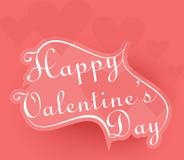 mutlu sevgililer günü kalp metin tasarım kart vektör yazı için