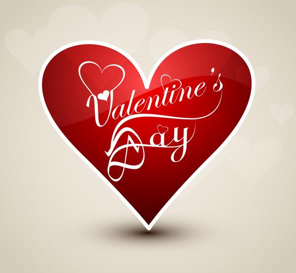 Feliz día de San Valentín corazón para poner letras vector de tarjeta de diseño de texto