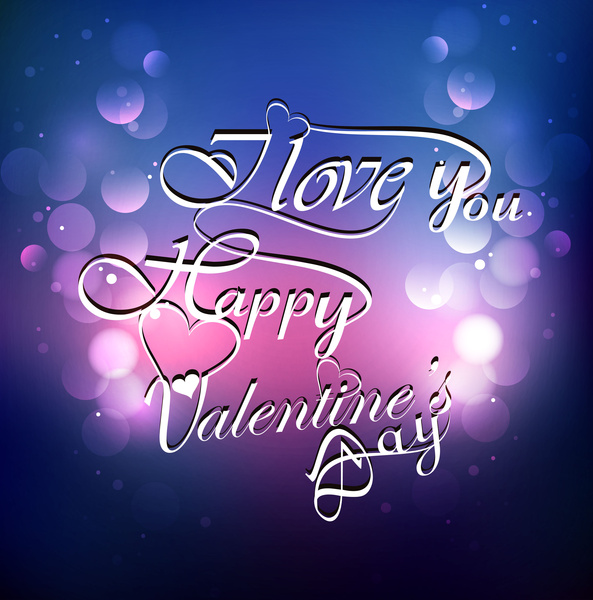 felice giorno di San Valentino cuore per lettering testo carta vettoriale