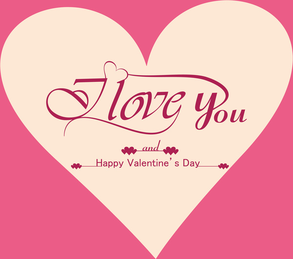 senang hati hari Valentine untuk huruf teks desain kartu vektor