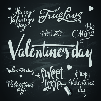 vector de elementos de texto de feliz día de San Valentín