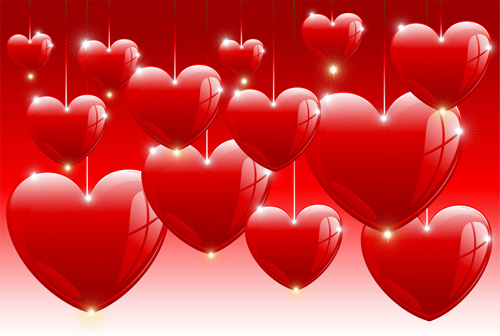 mutlu Sevgililer kalpler illüstrasyon vektör