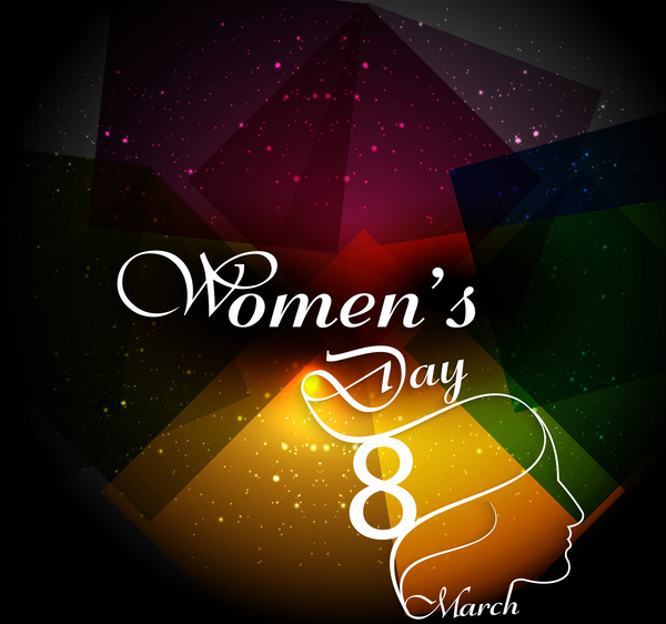glückliche Damen Tag bunte Karte oder Hintergrund Vektor-design