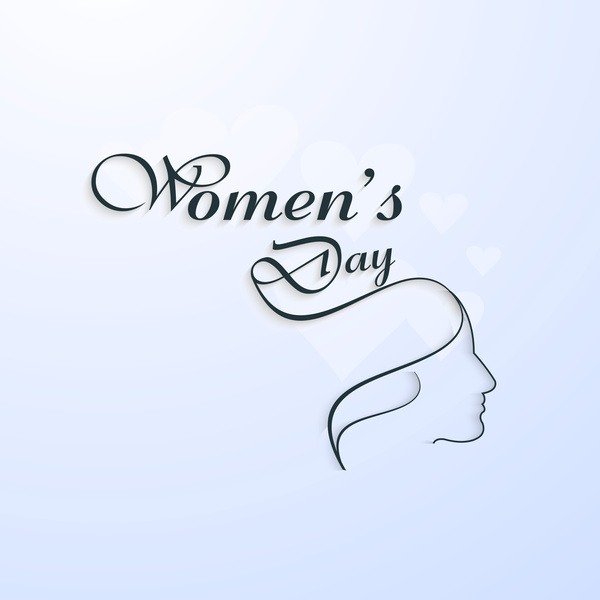 女性の顔カード デザイン ベクトルの幸せな女性の日