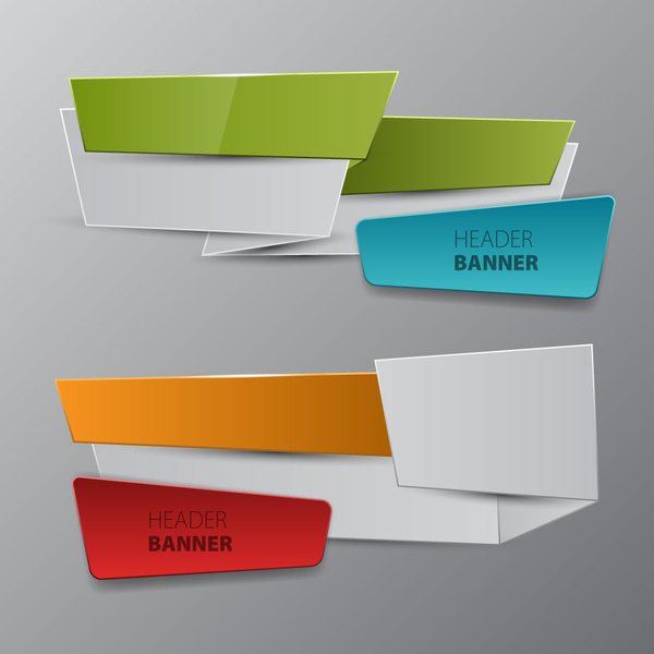 banner cabeçalho define no projeto de origami 3d