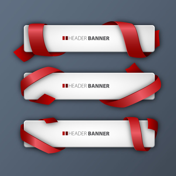 Header Banner setzt mit roten Bändern Bodenbeläge design