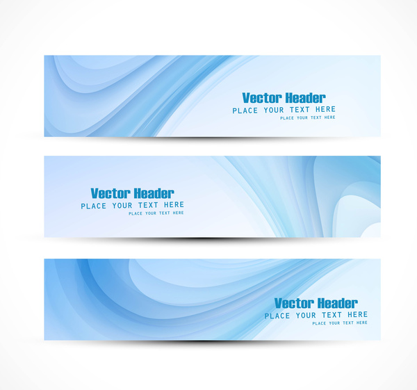 Header Blue Color Vector Wave Illustration