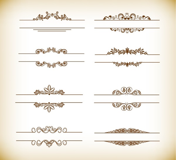 Header-Frame mit Retro-florale Elemente-Vektor-illustration