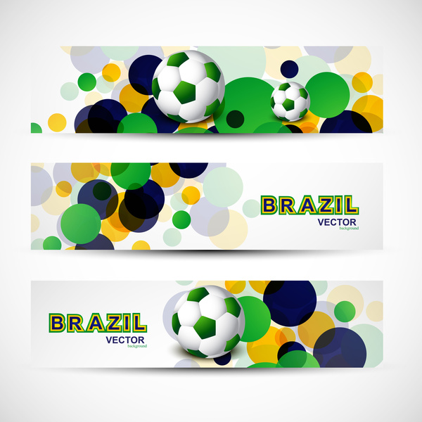encabezado set Brasil bandera colores tres colores agitar ilustración vector