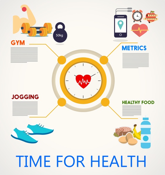 Desain konsep kesehatan dengan infographic ilustrasi