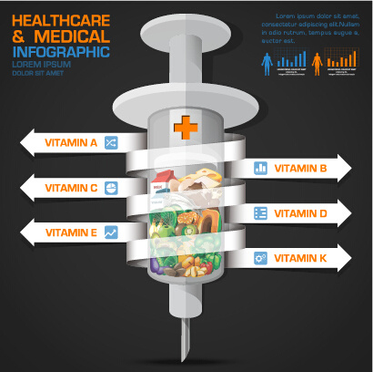 Gesundheitswesen mit medizinischen Infografik Vektor