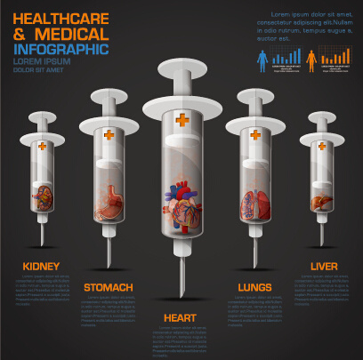 cuidados de saúde com médicos infográfico vector